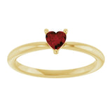 Heart Mozambique Garnet Symbols Ring in Yellow Gold