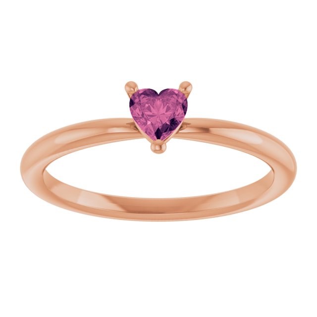 Heart Pink Tourmaline Symbols Ring in Rose Gold