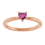 Heart Pink Tourmaline Symbols Ring in Rose Gold