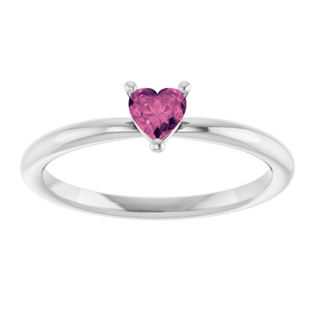 Heart Pink Tourmaline Symbols Ring in Gold and Platinum