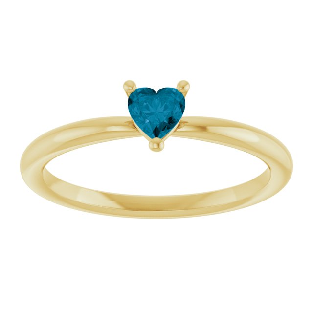 Heart London Blue Topaz Symbols Ring in Yellow Gold