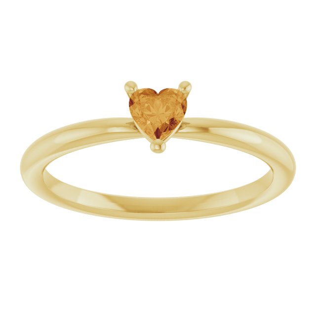Heart Citrine Symbols Ring in Gold