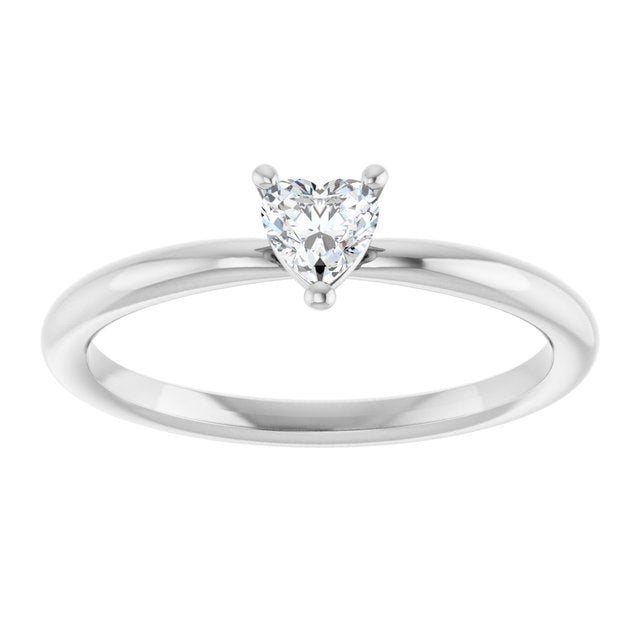 Heart White Sapphire Symbols Ring in Platinum