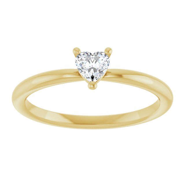 Heart White Sapphire Symbols Ring in Gold