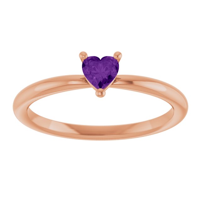 Heart Amethyst Symbols Ring in Gold and Platinum