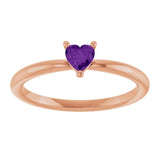 Heart Amethyst Symbols Ring in Gold and Platinum
