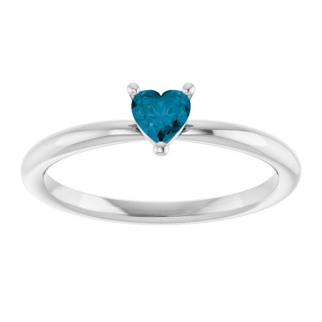 Heart London Blue Topaz Symbols Ring in Platinum