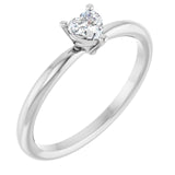 Heart White Sapphire Symbols Ring in Platinum