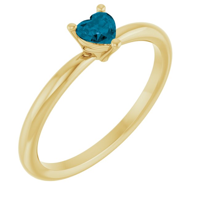 Heart London Blue Topaz Symbols Ring in Yellow Gold