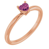 Heart Pink Tourmaline Symbols Ring in Rose Gold
