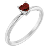 Heart Mozambique Garnet Symbols Ring in Platinum