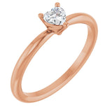Heart White Sapphire Symbols Ring in Rose Gold