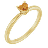 Heart Citrine Symbols Ring in Gold