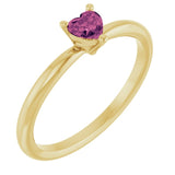 Heart Pink Tourmaline Symbols Ring in Yellow Gold