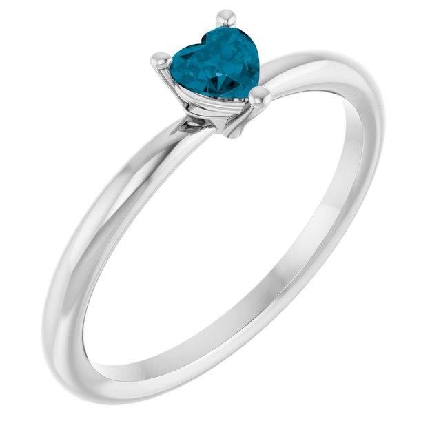 Heart London Blue Topaz Symbols Ring in Platinum