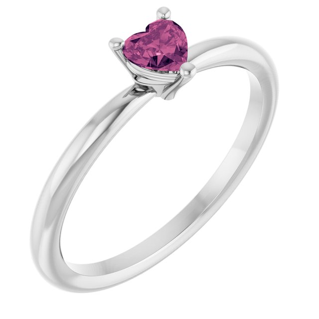 Heart Pink Tourmaline Symbols Ring in Gold and Platinum