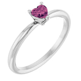Heart Pink Tourmaline Symbols Ring in Gold and Platinum
