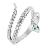 Round Emerald Symbols Ring in Gold and Platinum
