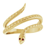 Round Mozambique Garnet Symbols Ring in Gold and Platinum