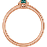 Round Alexandrite Solitaire Ring in Gold
