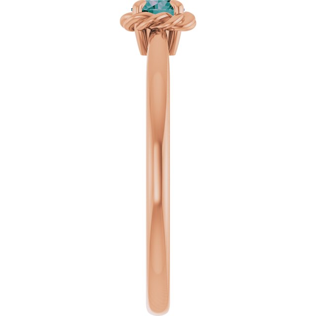 Round Alexandrite Solitaire Ring in Gold