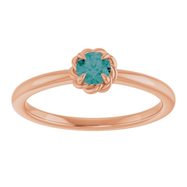 Round Alexandrite Solitaire Ring in Gold