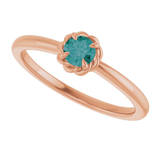 Round Alexandrite Solitaire Ring in Gold