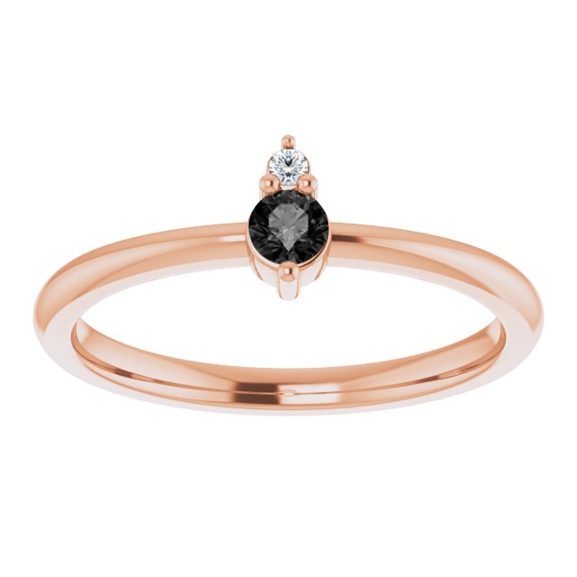 Round Black Onyx & Diamond Accented Ring in Gold and Platinum
