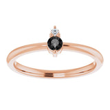 Round Black Onyx & Diamond Accented Ring in Gold and Platinum