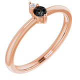 Round Black Onyx & Diamond Accented Ring in Gold and Platinum