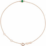 1-Stone Lab-Grown Emerald & Round Bezel-Set Link Bracelet In Set