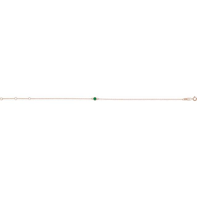 1-Stone Lab-Grown Emerald & Round Bezel-Set Link Bracelet In Set