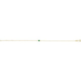 1-Stone Natural Emerald & Round Bezel-Set Link Bracelet In Set