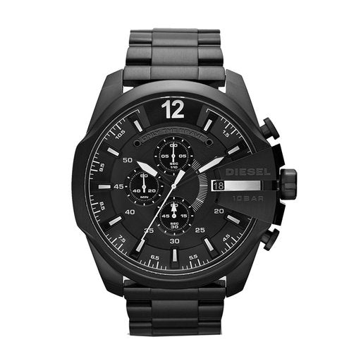 Diesel Watches Mega Chief Chrono Steel Bracelet Watch Black DZ4283