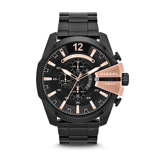 Diesel Men's Watches Mega Chief Watch Chronograph Black Stainless Steel Watch DZ4309
