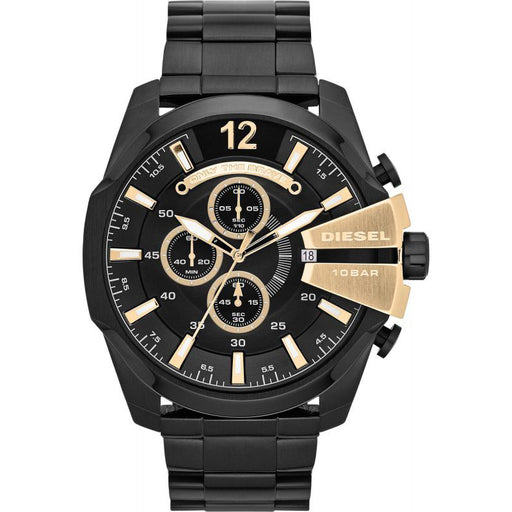 Diesel Watches Mega Chief Chrono Steel Bracelet Watch Black DZ4338