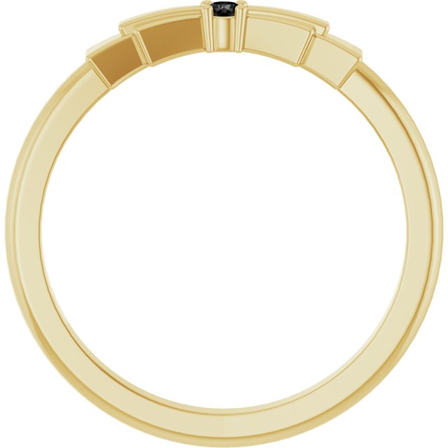 Round Black Onyx Stackable Ring in Gold