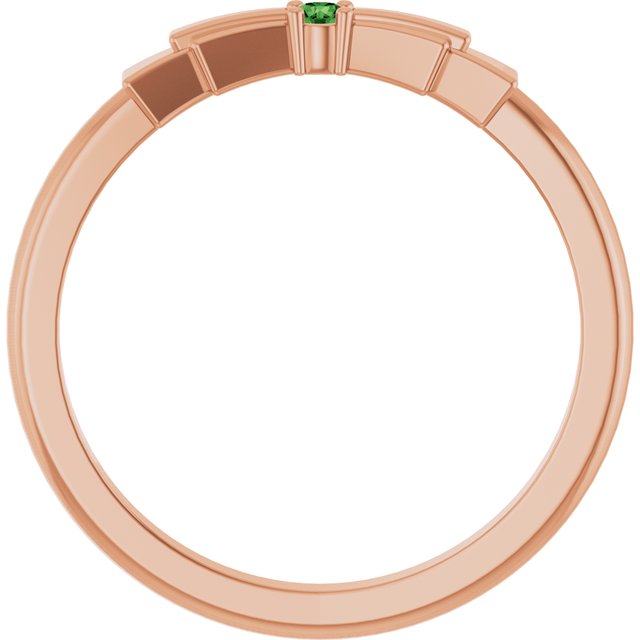 Round Green Tourmaline Stackable Ring in Gold