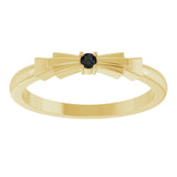 Round Black Onyx Stackable Ring in Gold