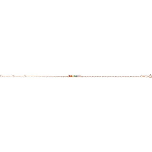 Round Natural Multi-Gemstone Accented Bar Bracelet In Gold & Platinum