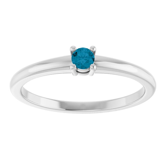 Round London Blue Topaz Solitaire Ring in Gold and Platinum