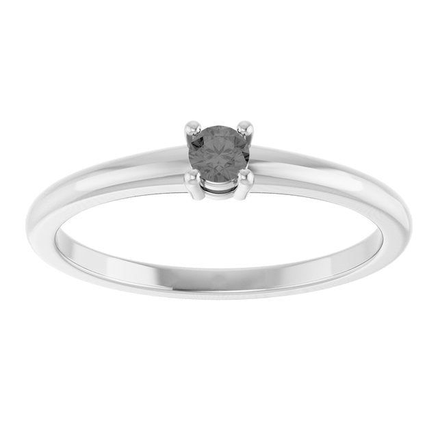 Round Gray Spinel Solitaire Ring in Gold and Platinum
