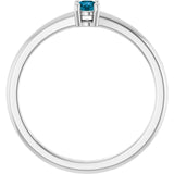 Round London Blue Topaz Solitaire Ring in Gold and Platinum
