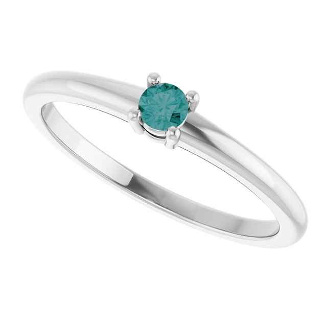 Round Lab-Grown Alexandrite Solitaire Ring in Gold and Platinum