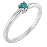 Round Lab-Grown Alexandrite Solitaire Ring in Gold and Platinum