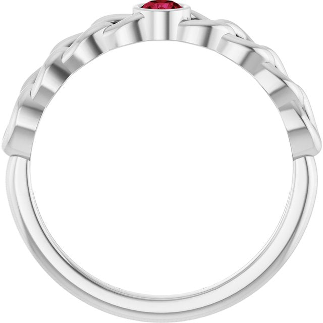 Round Ruby Stackable Ring in Gold