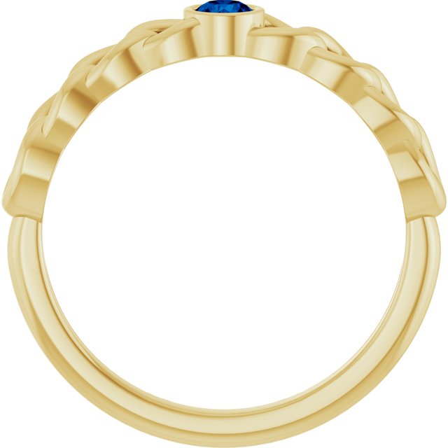 Round Blue Sapphire Stackable Ring in Gold