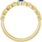 Round Blue Sapphire Stackable Ring in Gold