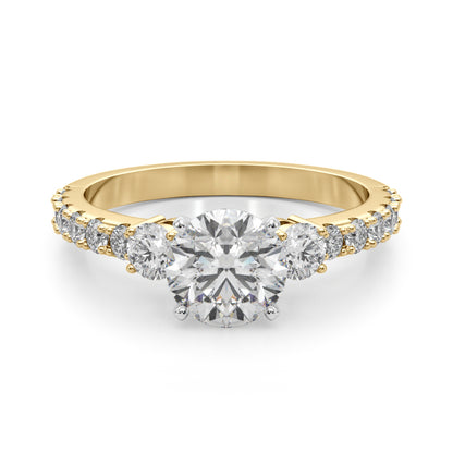 Gold ring with a diamond