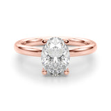 IGI Lab-Grown Oval Diamond Four Prong Solitaire Engagement Ring, D Color VVS Clarity